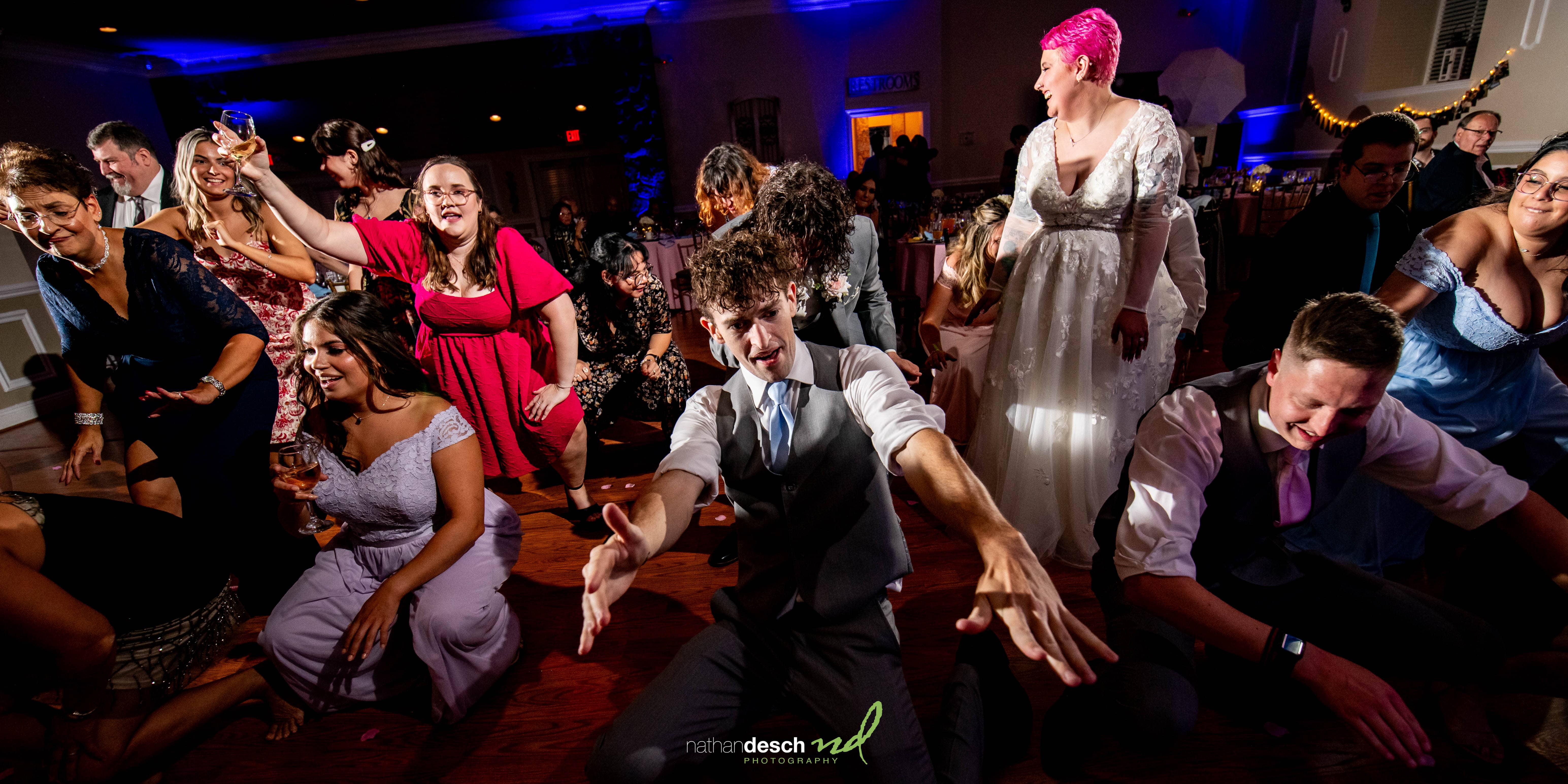 crazy dancing at wedding