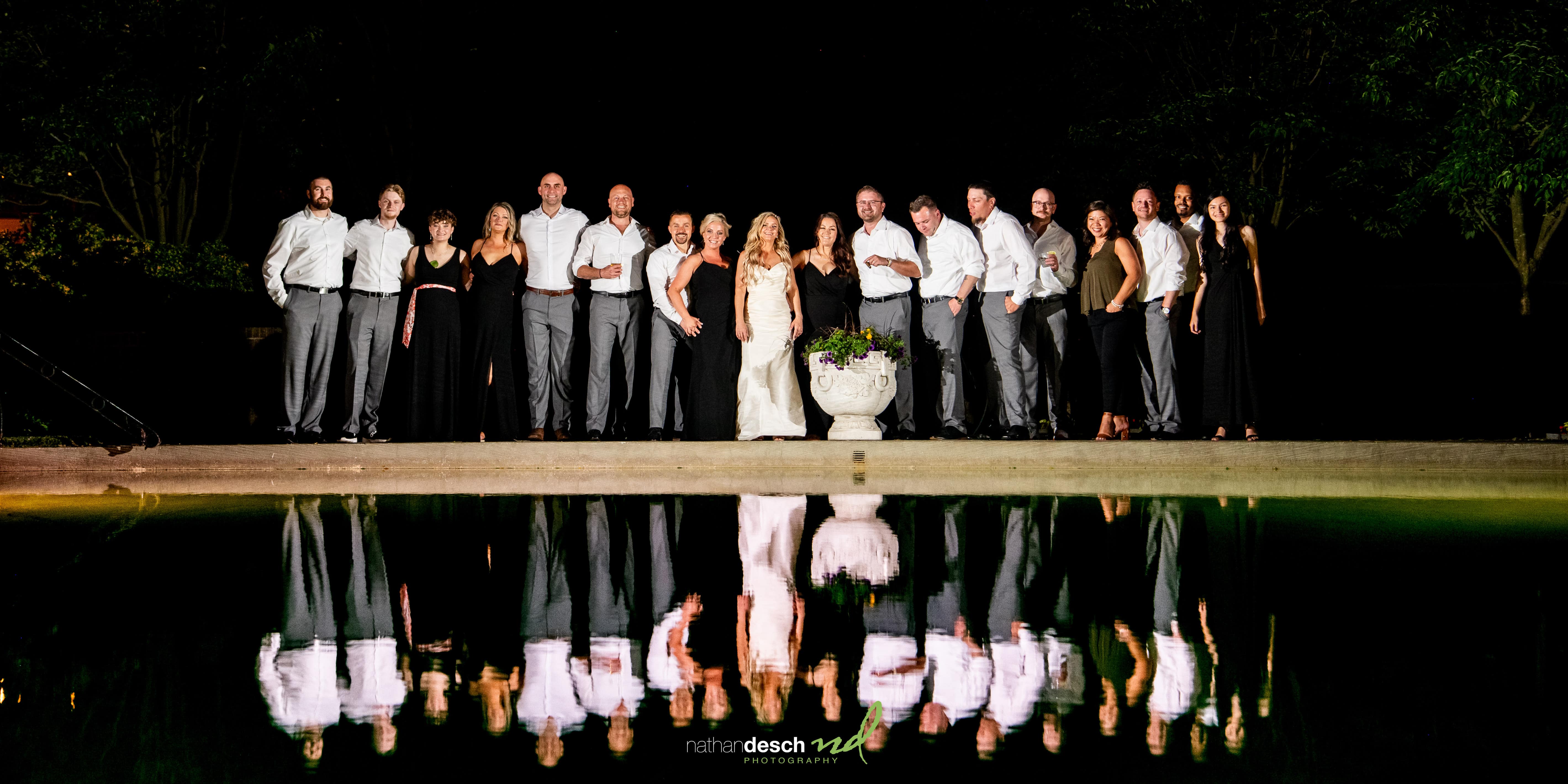 wedding party reflection