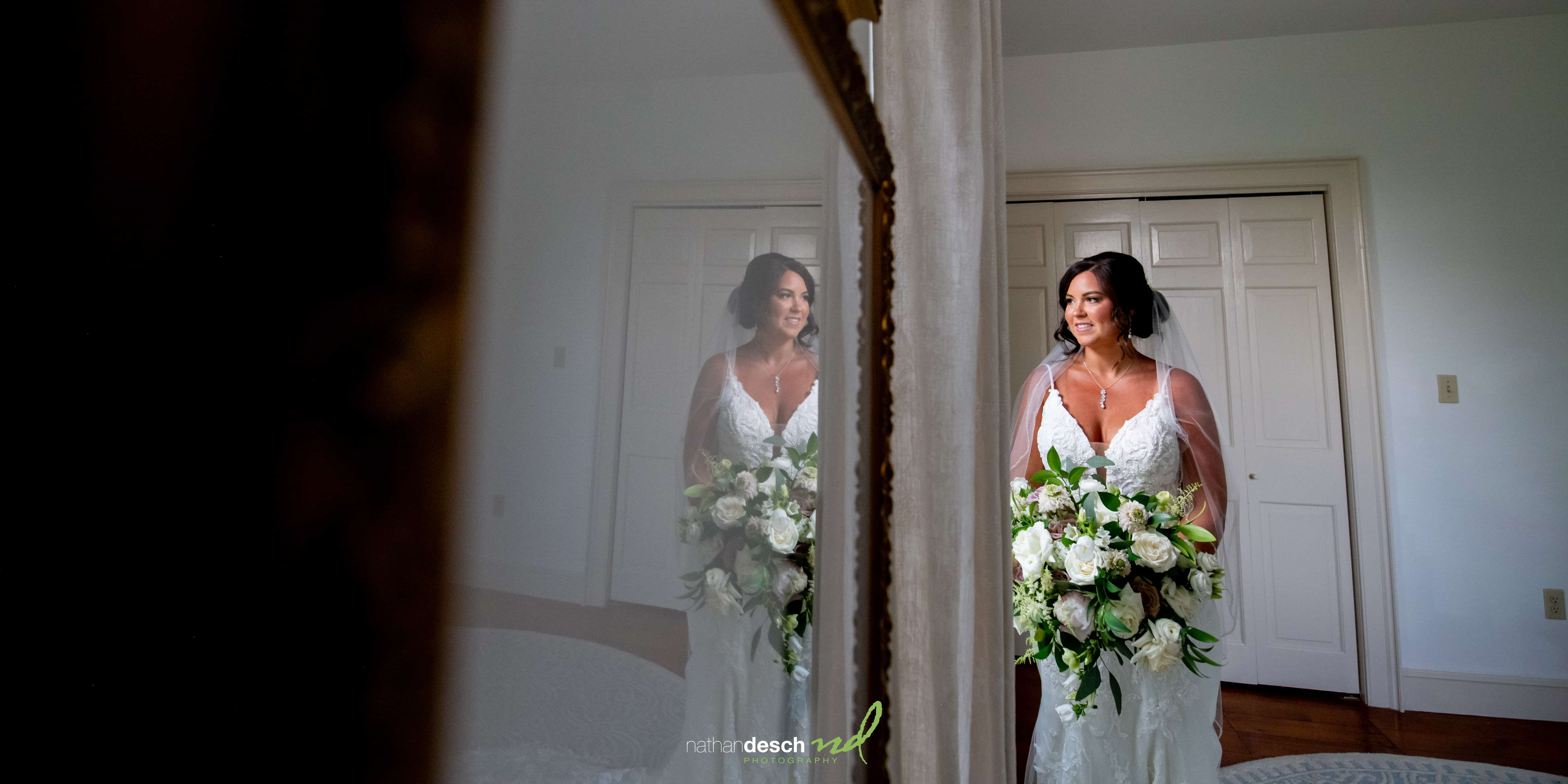 bridal portrait by window