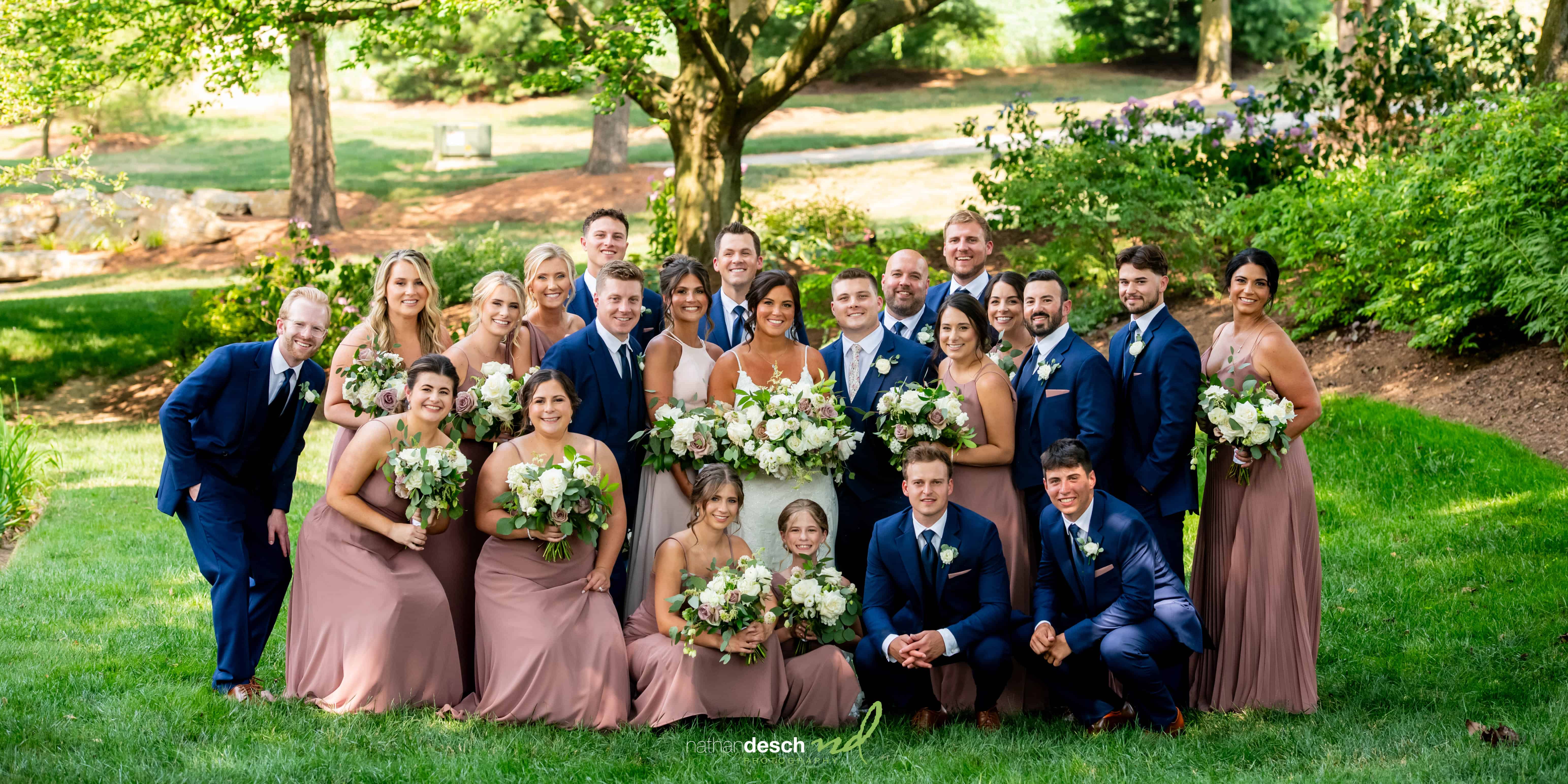 Whole Wedding party at Farm at Eagles Ridge