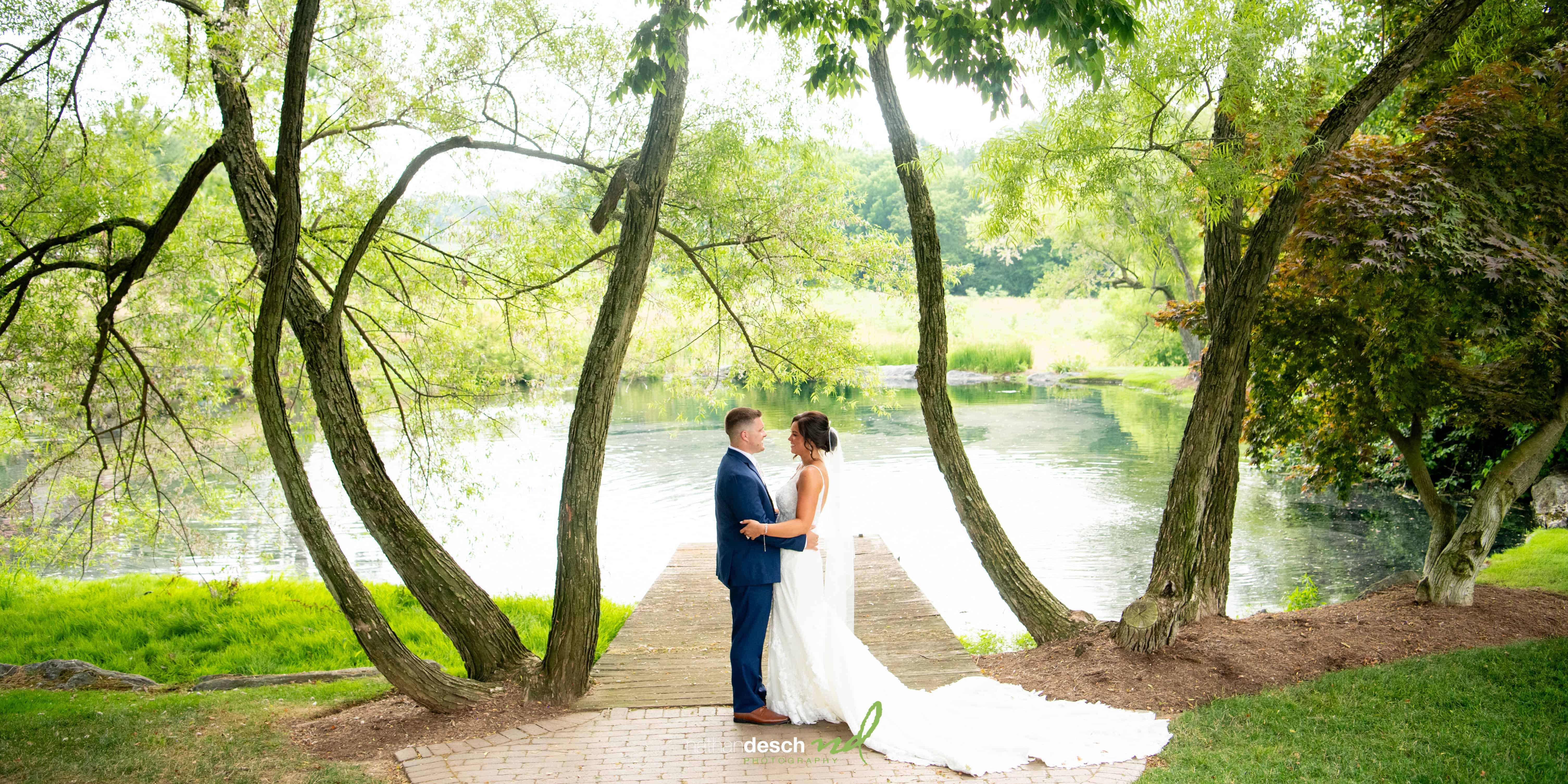  bride and groom at dock