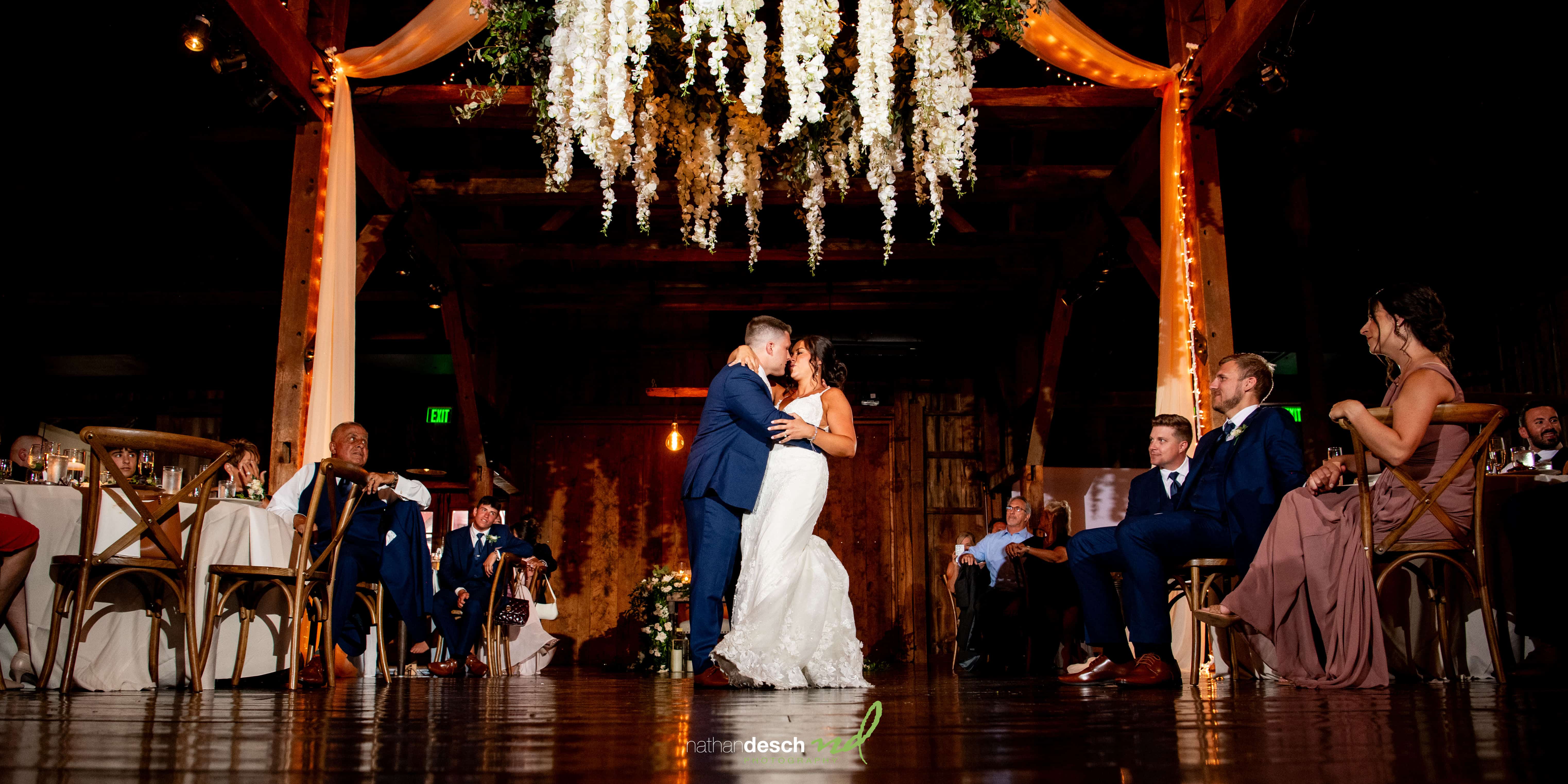 Bride and groom first dance at wedding