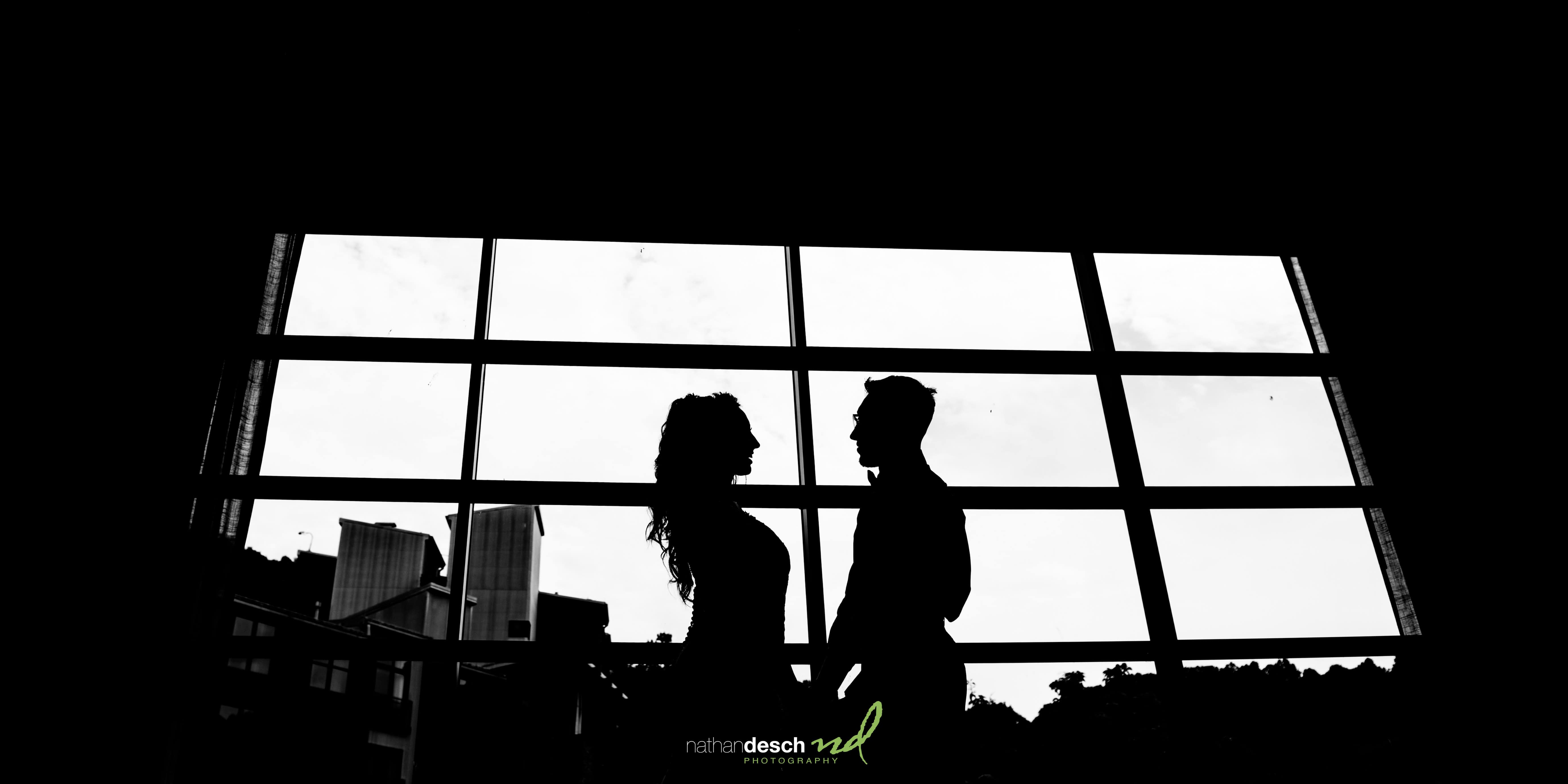 bride and groom portrait at bear creek